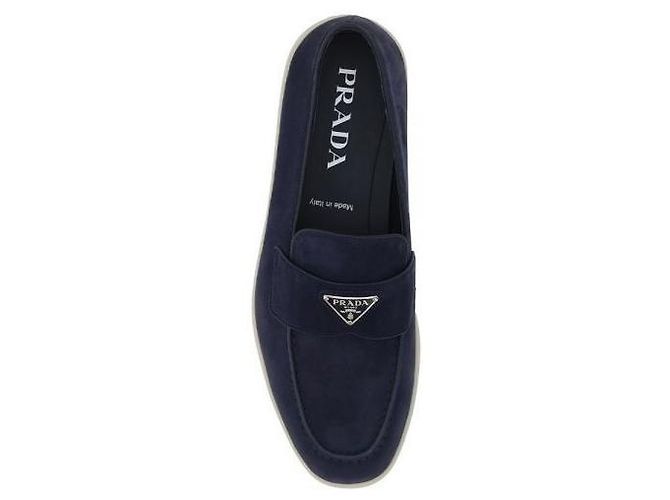 Prada Mocassins en daim avec logo triangle - vue 6