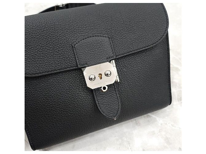 Hermès SAC DEPECHE Crossbody Bag Togo stamp Black Silver Hardware Nero - vista 5