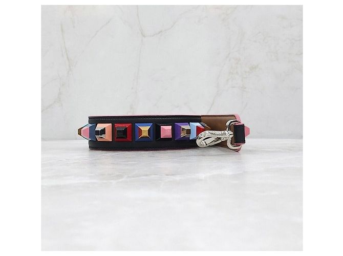 Fendi Bracciale in pelle borchiata - vista 2