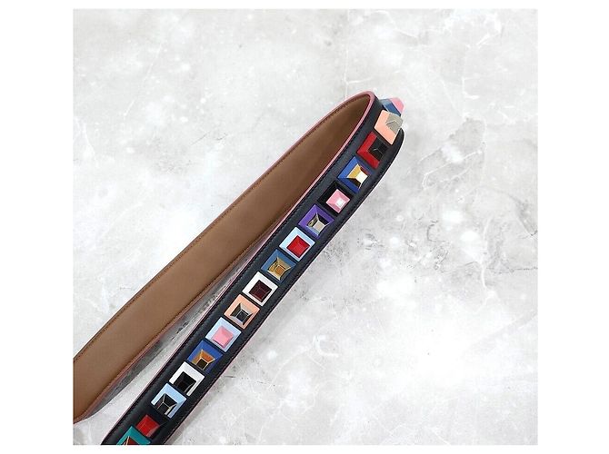 Fendi Bracciale in pelle borchiata - vista 3
