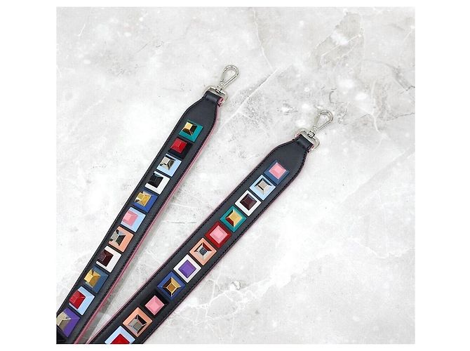 Fendi Bracciale in pelle borchiata - vista 4