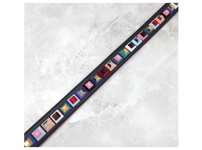 Fendi Bracciale in pelle borchiata - vista 7