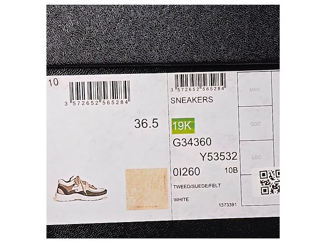 Chanel Sneaker in tweed con logo CC Multicolore - vista 9