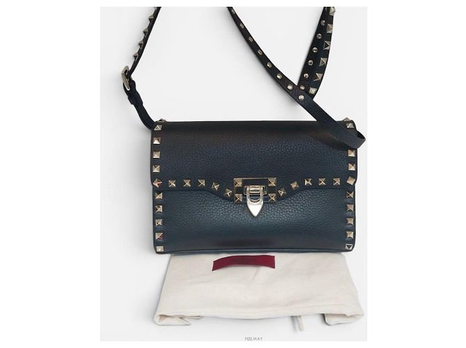 Valentino Borsa a tracolla Rockstud Gold VSH Nero - vista 2