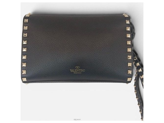 Valentino Borsa a tracolla Rockstud Gold VSH Nero - vista 3