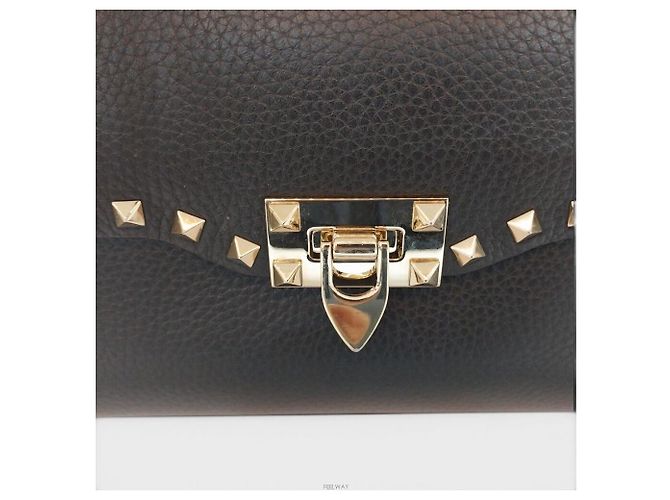 Valentino Borsa a tracolla Rockstud Gold VSH Nero - vista 8