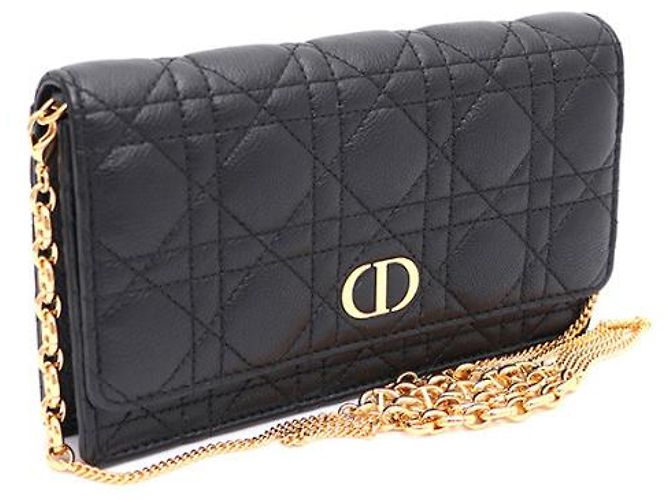 Pochette bandoulière Dior Caro Chain Noir - vue 9