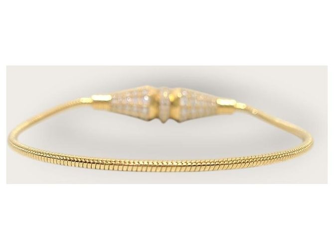 Bracciale Jack de Boucheron in oro con pavé di diamanti Single Wrap D'oro - vista 2
