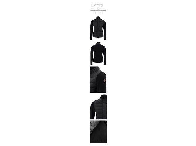 Moncler Logo Patch Wool Mix Lightweight Padded Jacket Black - view 2
