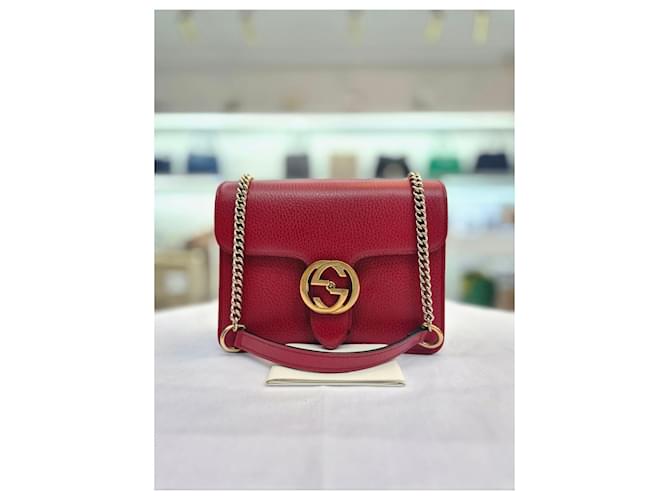 Gucci Piccola borsa a tracolla e crossbody Interlocking Red Rosso - vista 2