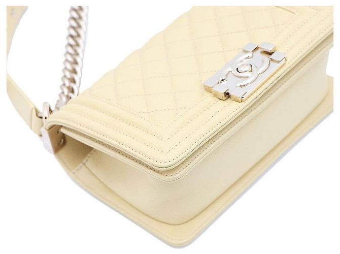 Chanel Boy Bag Caviar Borsa a Spalla e a Tracolla Piccola Gialla Giallo - vista 4
