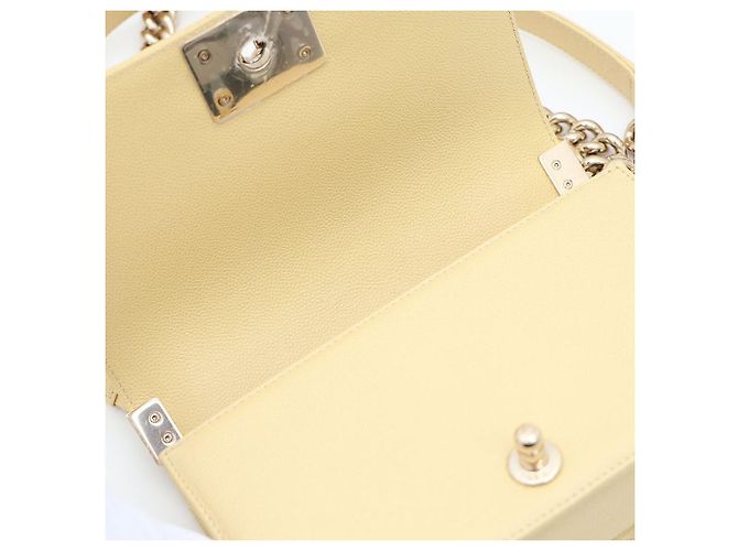 Chanel Boy Bag Caviar Borsa a Spalla e a Tracolla Piccola Gialla Giallo - vista 6