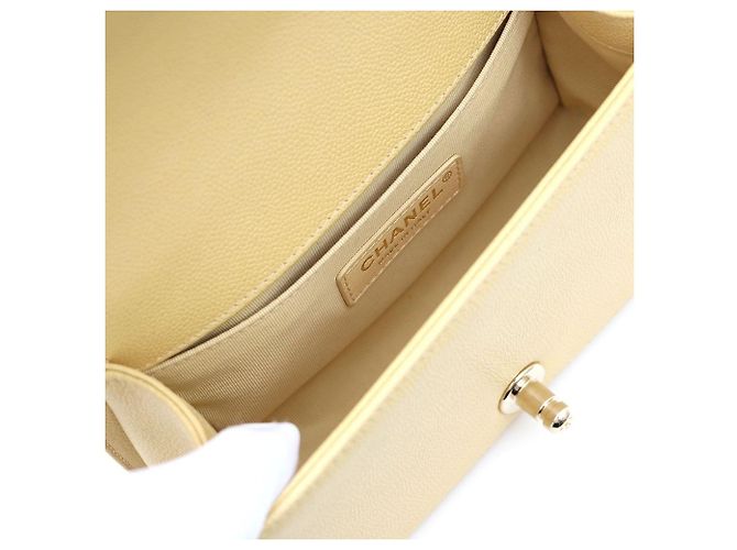 Chanel Boy Bag Caviar Borsa a Spalla e a Tracolla Piccola Gialla Giallo - vista 7