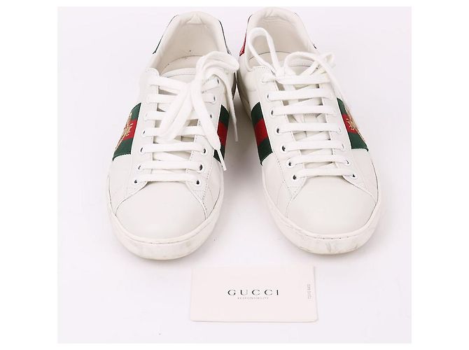 Gucci Sneakers Side Bee Ace Bianco - vista 11