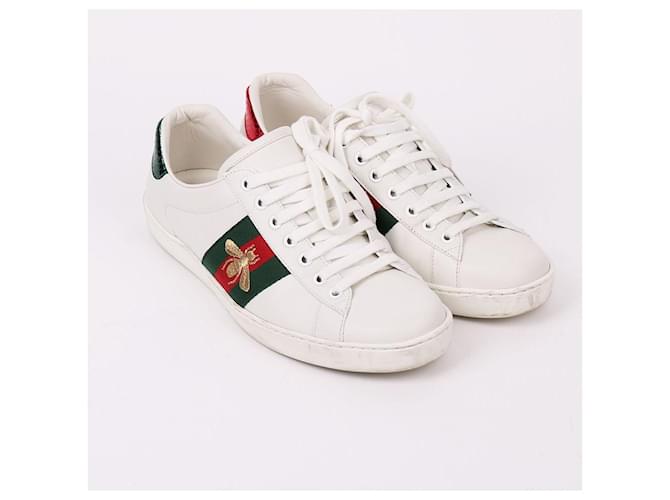 Gucci Sneakers Side Bee Ace Bianco - vista 3