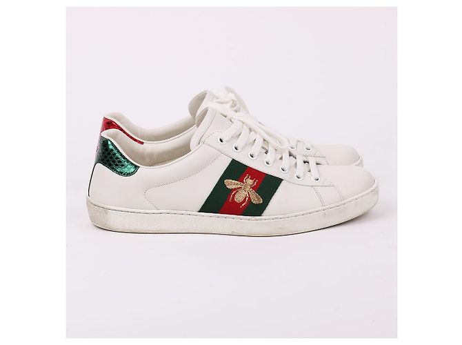 Gucci Sneakers Side Bee Ace Bianco - vista 5