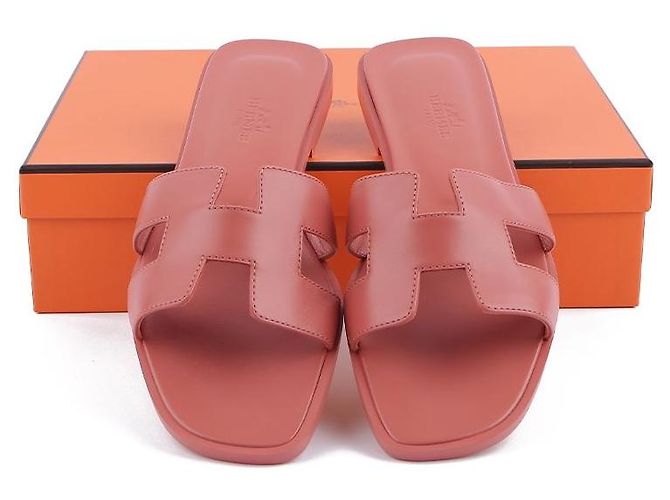 Hermès Oran Sandalen Rot - Ansicht 12
