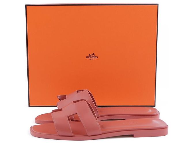 Hermès Oran Sandalen Rot - Ansicht 13