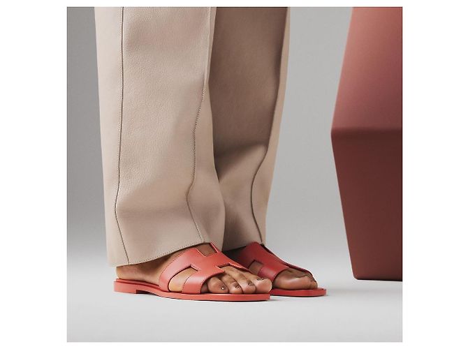 Hermès Oran Sandalen Rot - Ansicht 5