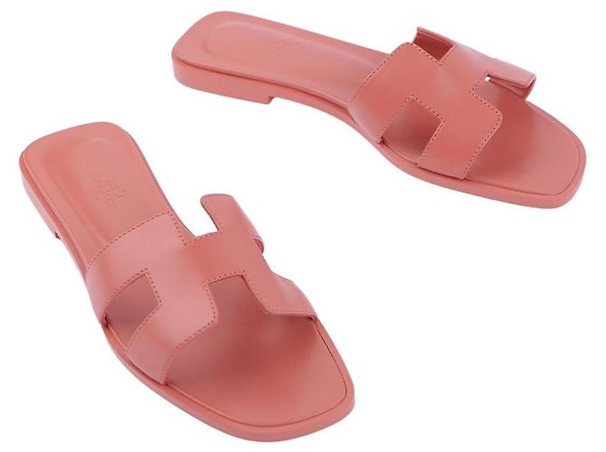 Hermès Oran Sandalen Rot - Ansicht 7