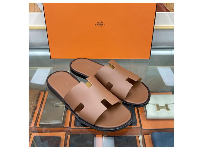 Hermès Ciabatte Izmir Gold Arancione - vista 3