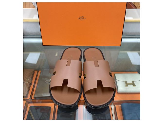 Hermès Ciabatte Izmir Gold Arancione - vista 4