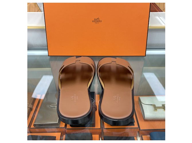 Hermès Ciabatte Izmir Gold Arancione - vista 5