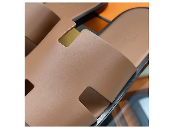 Hermès Ciabatte Izmir Gold Arancione - vista 7