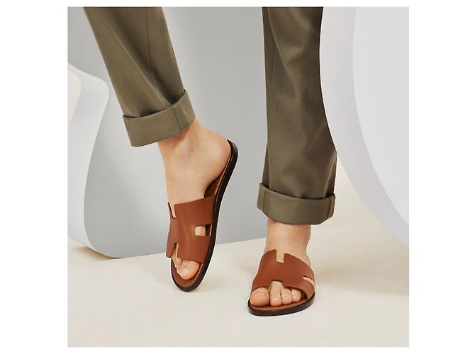 Hermès Ciabatte Izmir Gold Arancione - vista 9