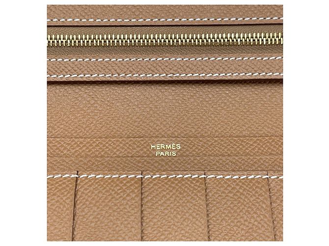 Hermès Bearn Long Wallet Goldprägung Orange - Ansicht 6