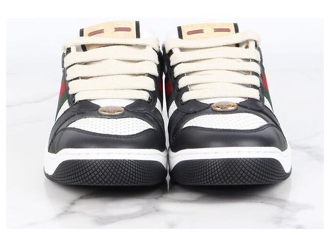 Gucci Screener Leder-Sneaker Schwarz Weiß - Ansicht 5