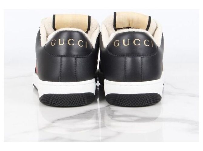 Gucci Screener Leder-Sneaker Schwarz Weiß - Ansicht 6