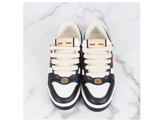 Gucci Screener Leder-Sneaker Schwarz Weiß - Ansicht 7