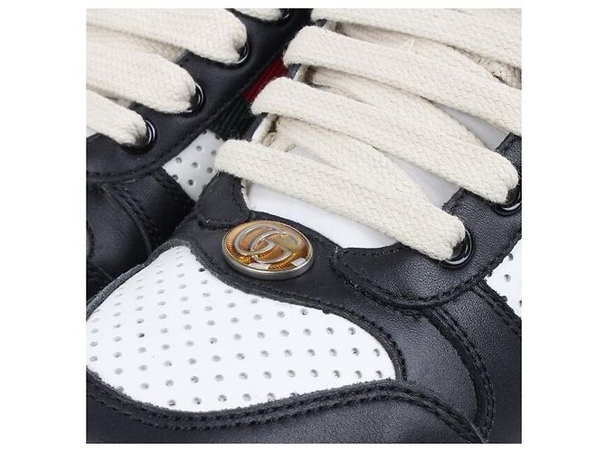 Gucci Screener Leder-Sneaker Schwarz Weiß - Ansicht 8