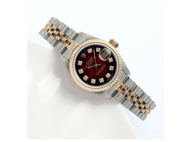 Rolex Datejust Combi Burgundy After Diamond Damenuhr Rot - Ansicht 21