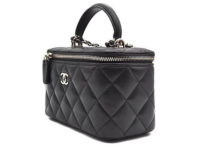 Chanel Borsa vanity in pelle di agnello con manico superiore e tracolla Nero - vista 2
