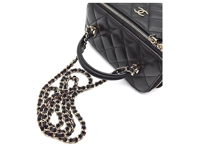 Chanel Borsa vanity in pelle di agnello con manico superiore e tracolla Nero - vista 5