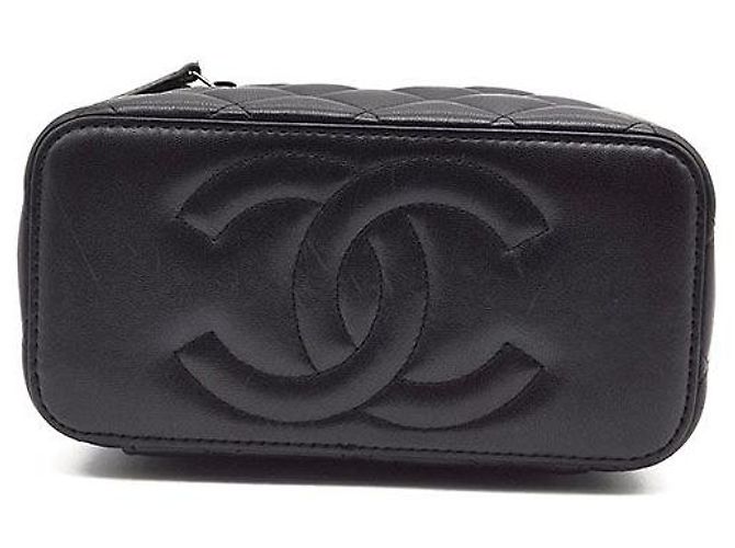 Chanel Borsa vanity in pelle di agnello con manico superiore e tracolla Nero - vista 7