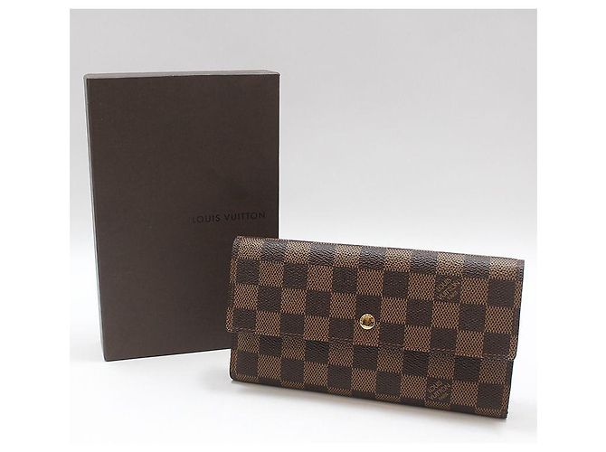 Louis Vuitton Cartera International Damier Ebene Castaño - vista 2