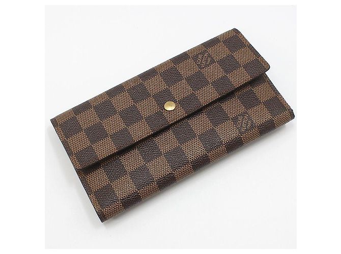 Louis Vuitton Cartera International Damier Ebene Castaño - vista 3