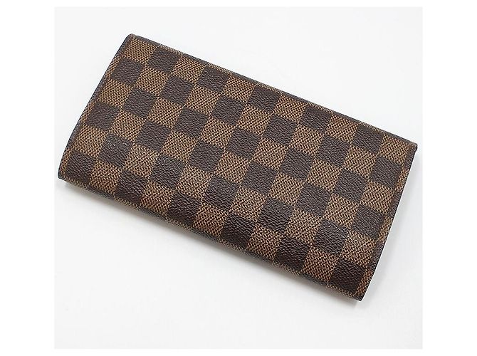 Louis Vuitton Cartera International Damier Ebene Castaño - vista 4