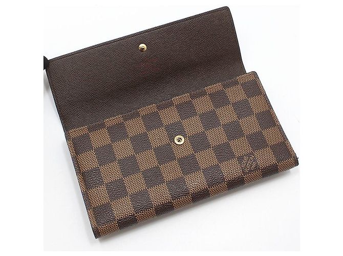 Louis Vuitton Cartera International Damier Ebene Castaño - vista 7