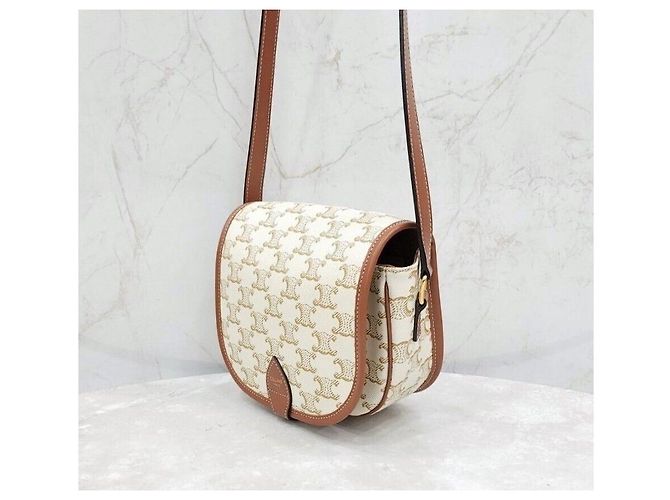 Céline Triomphe Canvas Medium Polka Bag Silber - Ansicht 2