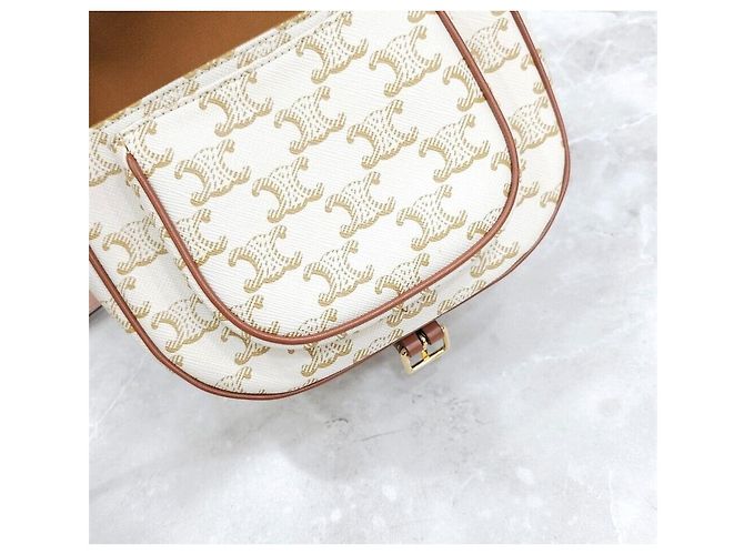 Céline Triomphe Canvas Medium Polka Bag Silber - Ansicht 6