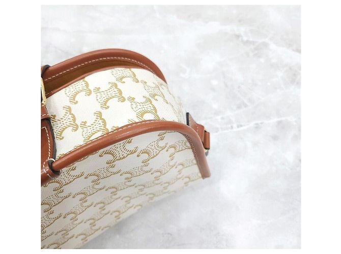 Céline Triomphe Canvas Medium Polka Bag Silber - Ansicht 7