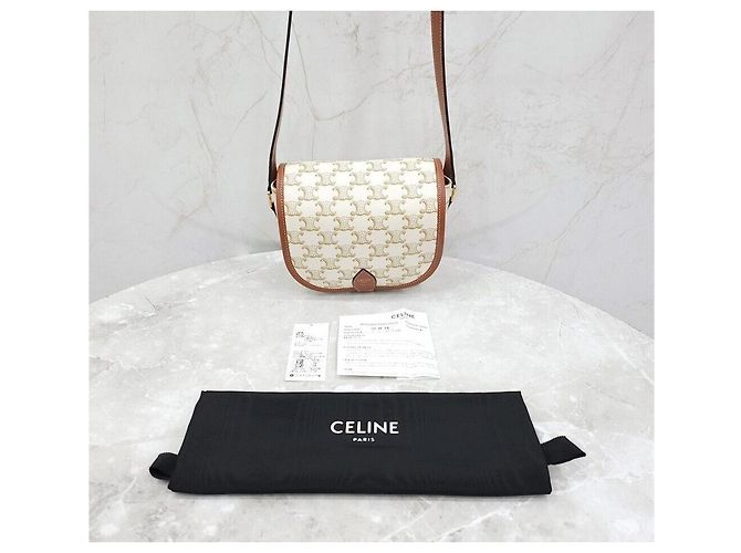 Céline Triomphe Canvas Medium Polka Bag Silber - Ansicht 9