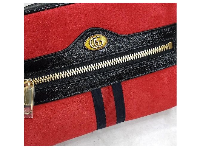 Gucci Web Neuheit Kleiner Ophidia Gürteltasche aus rotem Wildleder - Ansicht 4