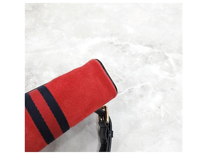 Gucci Web Neuheit Kleiner Ophidia Gürteltasche aus rotem Wildleder - Ansicht 6