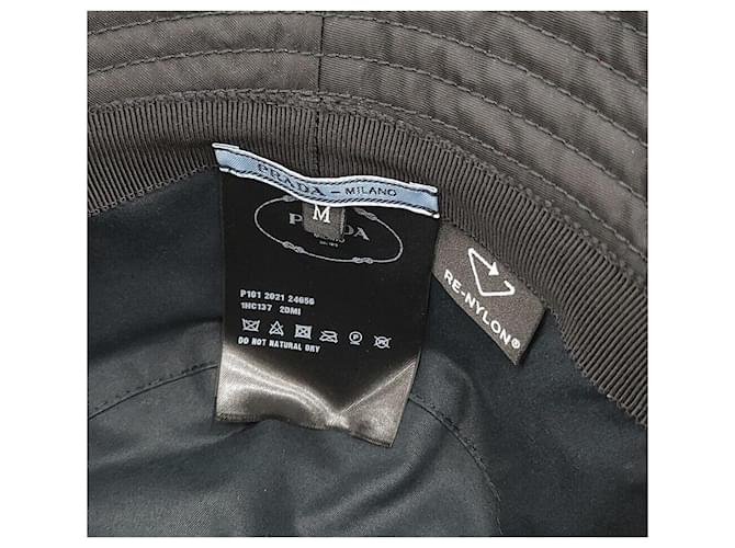 Prada Nylon-Bucket-Hat mit Dreieckslogo Schwarz - Ansicht 6