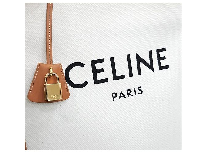 Cabas Céline Vertikaler Canvas-Shopper Natural Tan - Ansicht 5